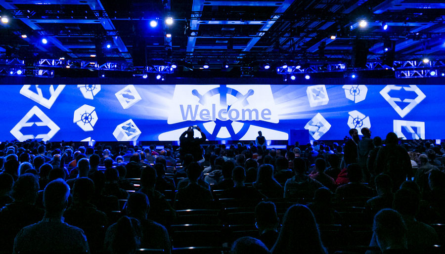 Immagine di una conferenza Kubernetes